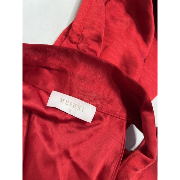 Meshki Aubriella Halter Mini Dress With Tie in Red - Picture 5 of 5